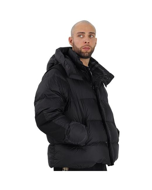 Burberry Black Detachable Sleeve Hooded Puffer Jacket for men