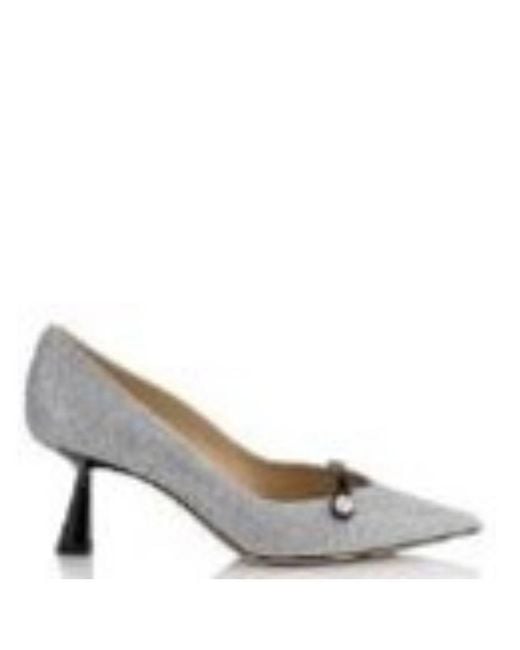 Jimmy Choo Gray Rosalia 65 Glitter Pumps, Brand Size 39.5 Us