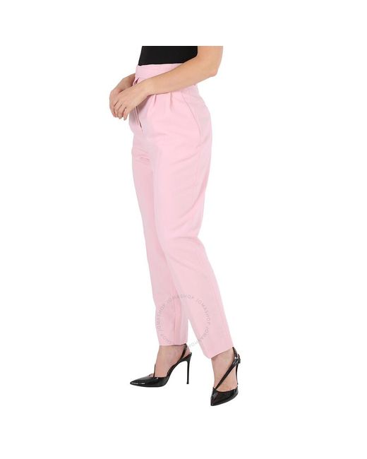Burberry Pink Pastel Wool High-waisted Trousers