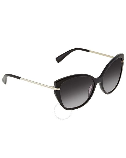 Longchamp Black Grey Gradient Cat Eye Sunglasses Lo627s 001 57