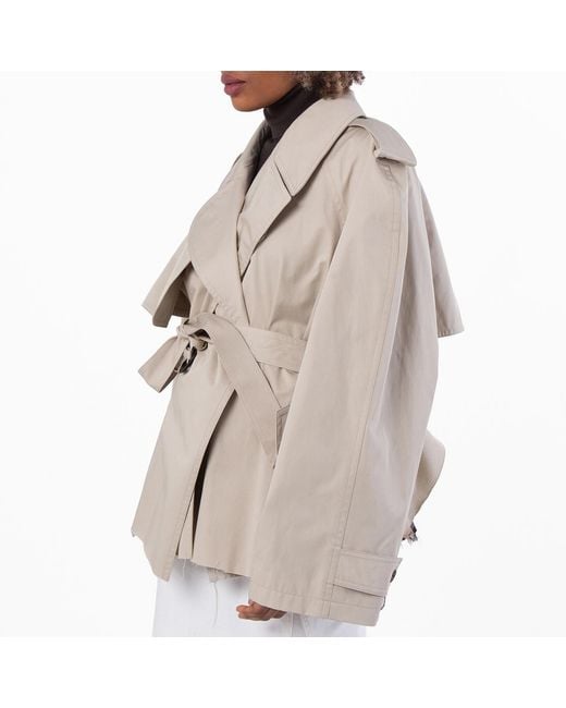 Balenciaga Natural Classic Fit Cropped Trench Coat, Brand Size 2