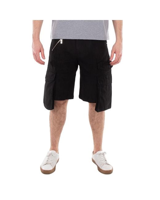 Gcds Black Cotton Gabardine Ultracargo Bermuda Shorts for men