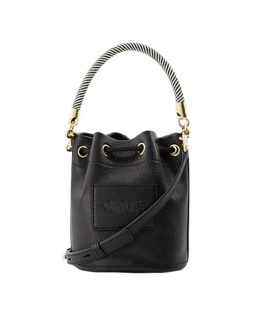 Marc Jacobs Black Drawstring Pull Closure Bucket Bag