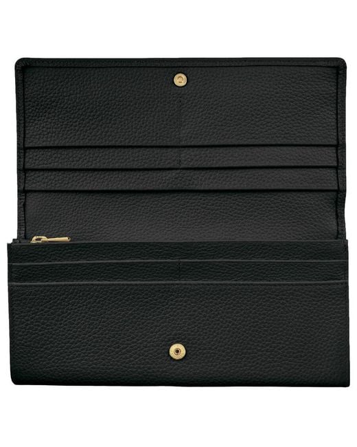 Longchamp Black Continental Leather Wallet