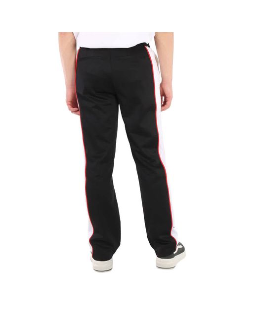 Burberry Black Straight-leg Side Stripe Cotton-blend Trousers for men
