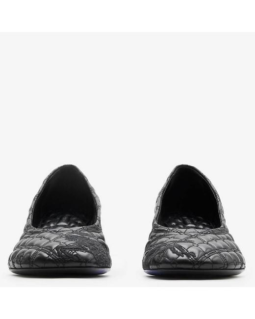 Burberry Black Ekd Leather Baby Pumps, Brand Size 38 Us