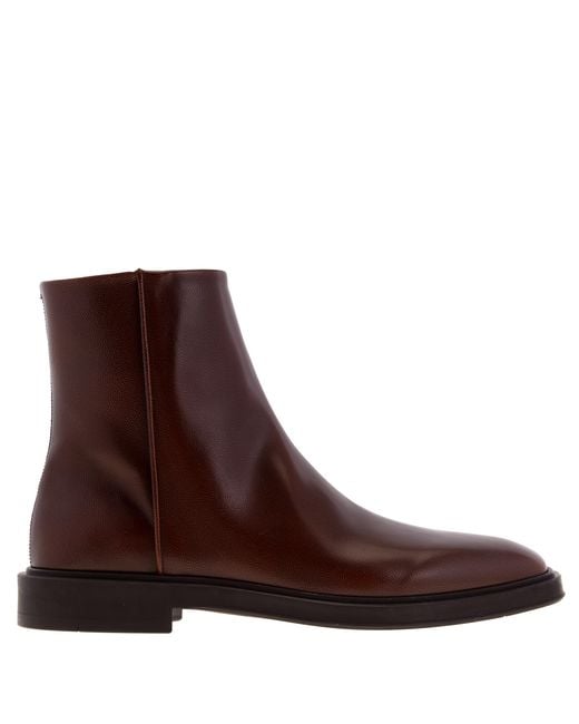 Ferragamo Brown Freeport Mvit Ankle Boots for men