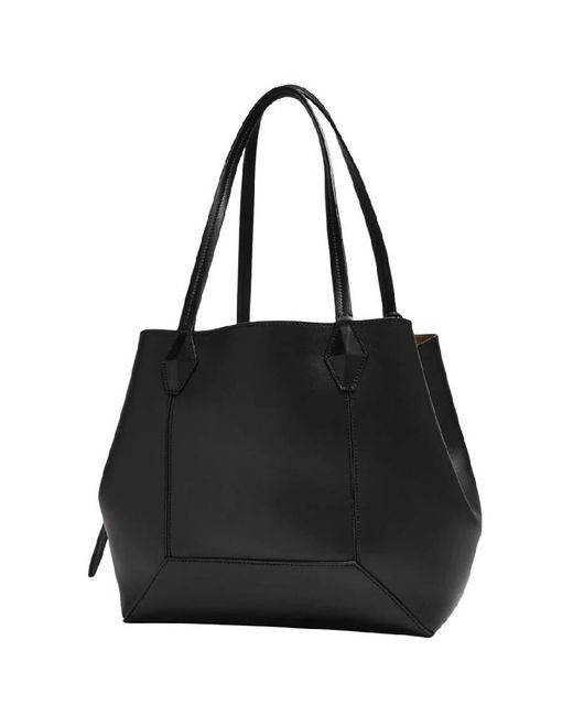 Jimmy Choo Black Diamond Motif Leather Tote Bag