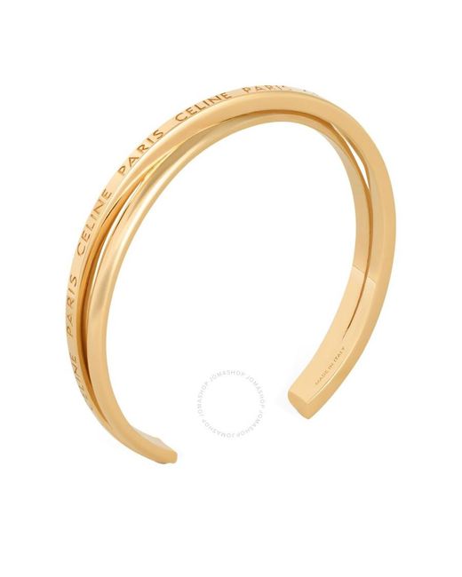Celine Paris Double Thin Cuff in Metallic | Lyst