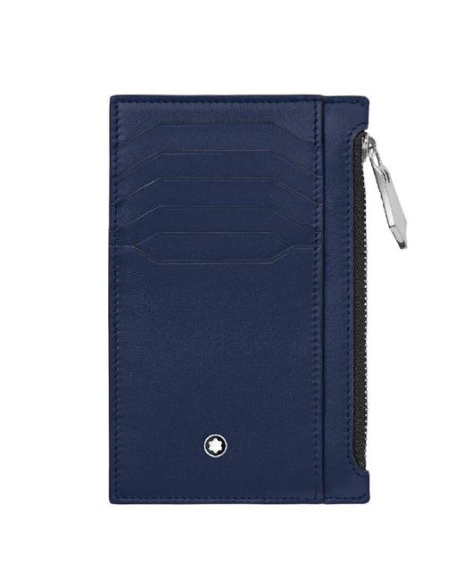 Montblanc Blue Meisterstuck Geometric Leather Wallet