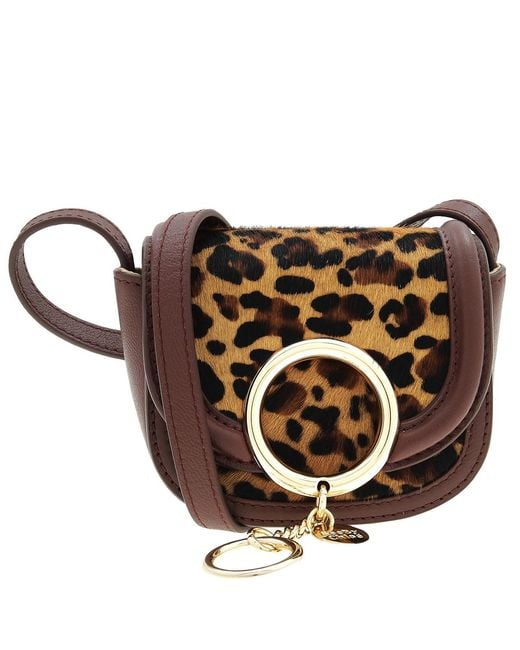 See By Chloé Brown Leopard Print Mara Micro Crossbody Bag