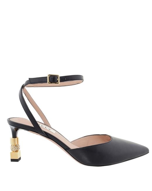 Bally Black Tatjana 65 Pointed-Toe Leather Pumps, Brand Size 40 Us