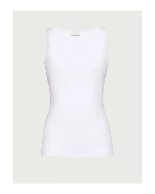 Ferragamo White Ferragamo Second Skin Knitted Tank Top