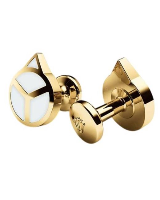 Rolex Metallic 18 Kt Hand Cufflinks