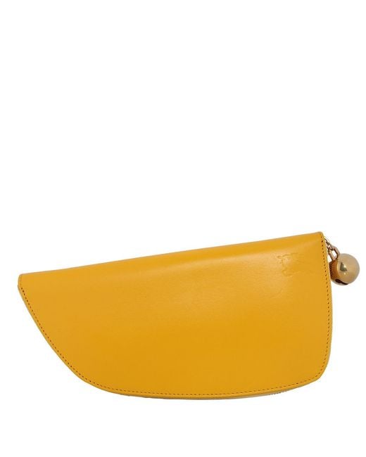 Burberry Yellow Mimosa Leather Large Shield Wallet