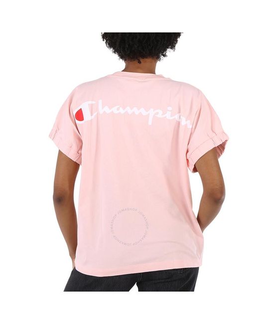 Champion Pink Short Sleeve T-shirt Loose Fit