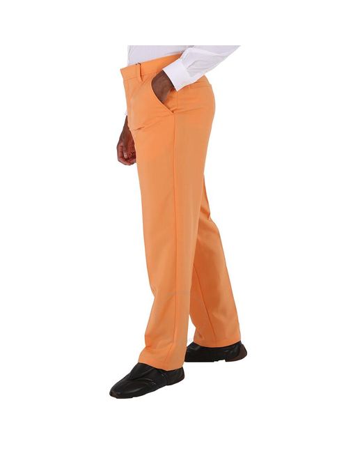 Burberry Orange Amber Mohair Wool-blend Wide Leg Trousers for men