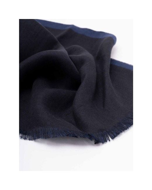Brunello Cucinelli Blue Linen Scarf for men