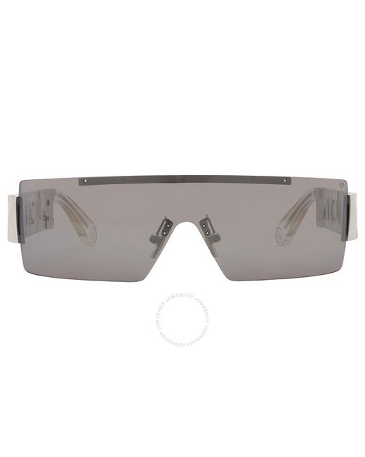 Philipp Plein Metallic Silver Mirror Shield Sunglasses Spp032s 579x 99