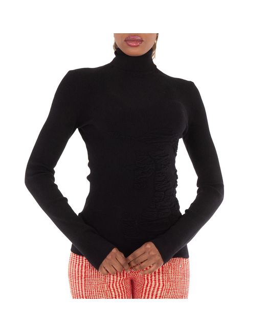 Burberry Black Equestrian Knight Turtleneck Sweater for men