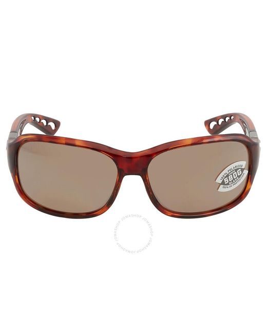 Costa Del Mar Brown Cta Del Mar Inlet Copper Silver Mirror Rectangular Sunglasses