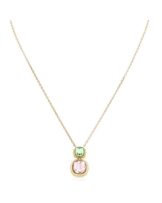 Swarovski Metallic Chroma Cushion Cut Pendant Necklace