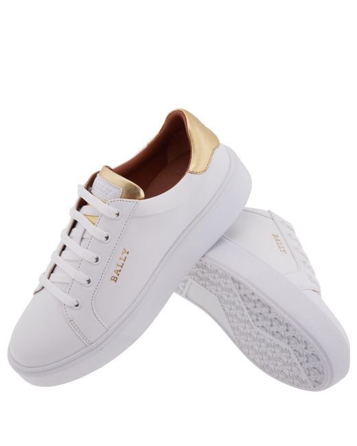 Bally White Clarys O Leather Low-Top Sneakers
