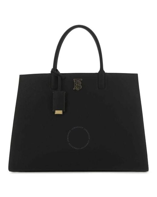 Burberry Black Grainy Leather Medium Frances Bag