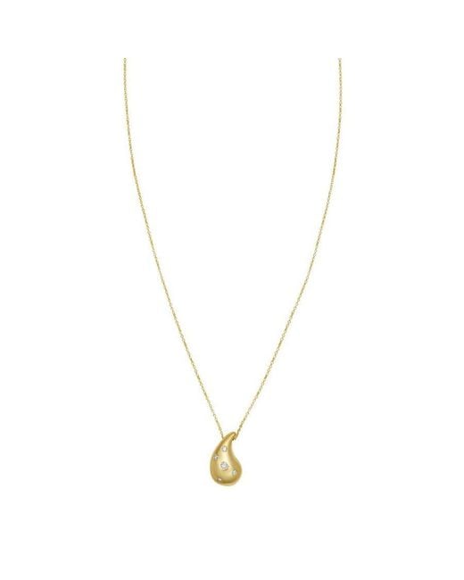 Tresorra Metallic 14K Diamond Raindrop Necklace