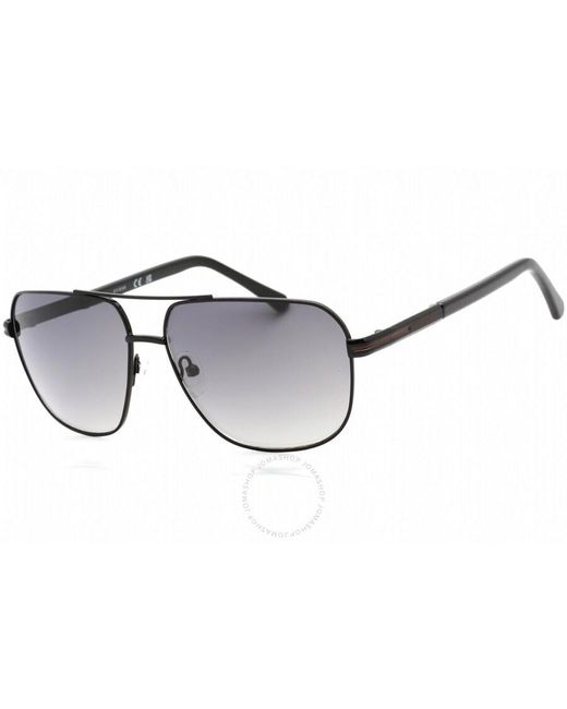 Guess Factory Metallic Smoke Gradient Navigator Sunglasses Gf0245 01b 60 for men