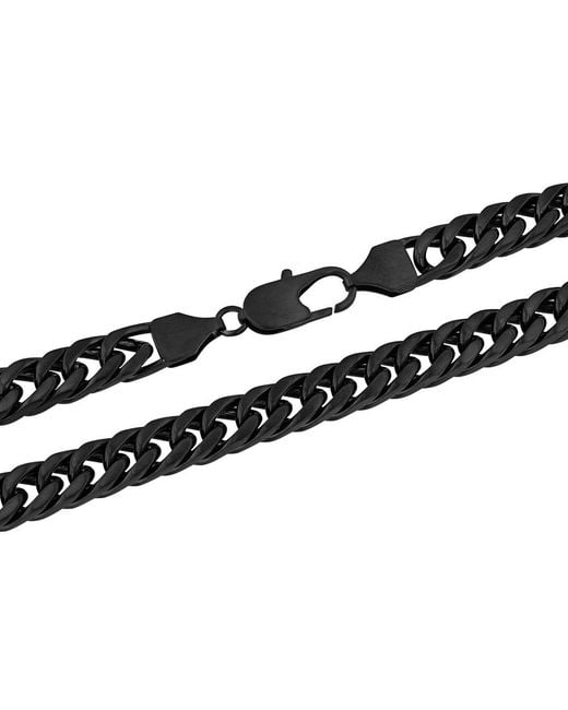 Robert Alton Black Matte Ip Stainless Steel Curb Link Fashion Chain for men