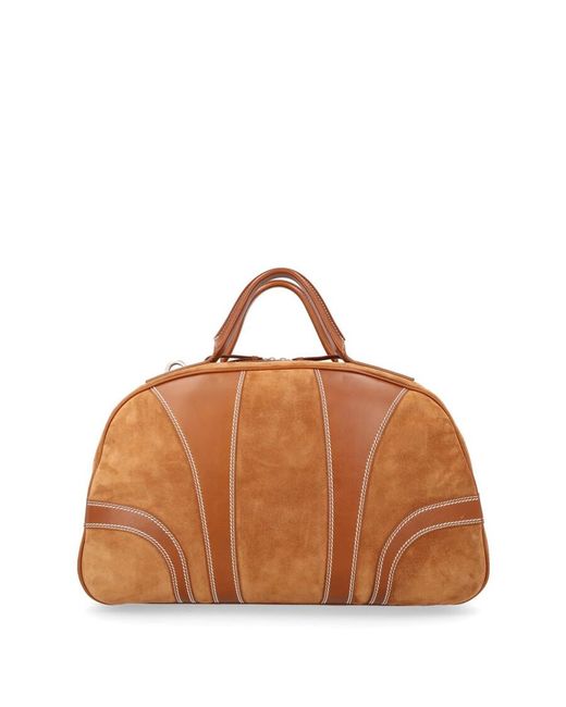 Dries Van Noten Brown Suede Duffle Bag for men