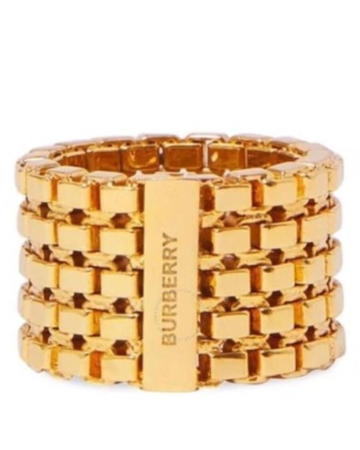 アクセサリー BURBERRY  Gold-Plated Chain-Link Ring Burberry Gold-plated Chain-link Ring in Metallic | Lyst