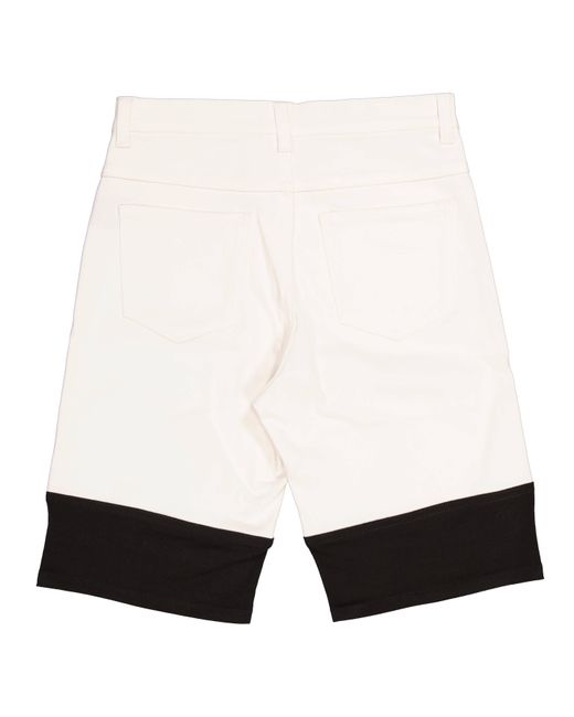 Balmain Boys White / Black Stretch Denim Shorts
