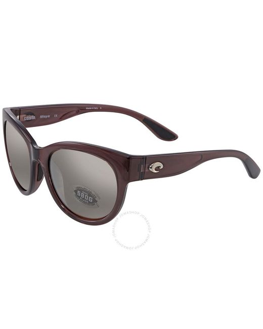 Costa Del Mar Brown Maya Copper Silver Mirror Polarized Glass Cat Eye Sunglasses 6s9011 901104 55