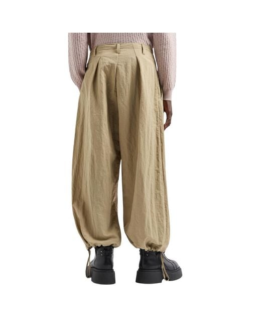 Emporio Armani Natural Drawstring Polyamide Wide Trouser, Brand Size 48 (Us Size 38) for men