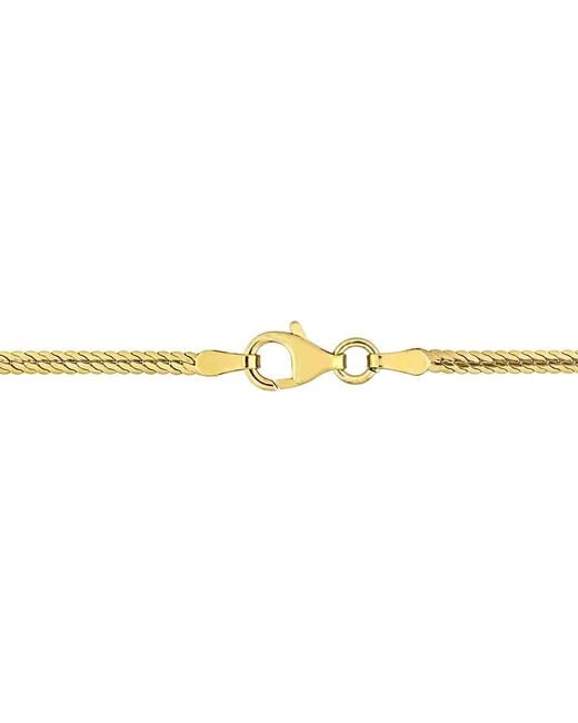 Amour Metallic 2Mm Herringbone Chain Necklace