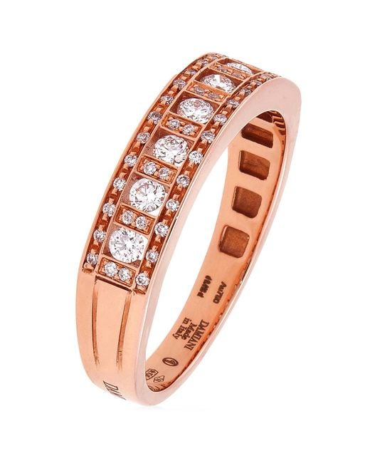 Damiani Multicolor Belle Epoque 18K Rose Diamond Ring, Brand Size 16 for men