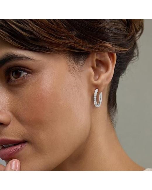 Brilliant Diamond White 2.0 Carat Round Lab Grown Diamond Single Row Hoop Earrings for men