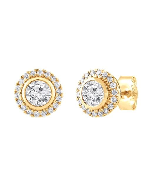 Brilliant Diamond Metallic 9Kt 1.25 Carat Lab Grown Diamond Stud Earrings For