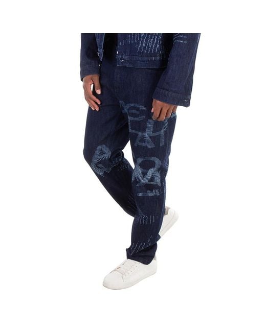 A_COLD_WALL* Blue A Cold Wall Lasered-Logo Cotton Jeans for men