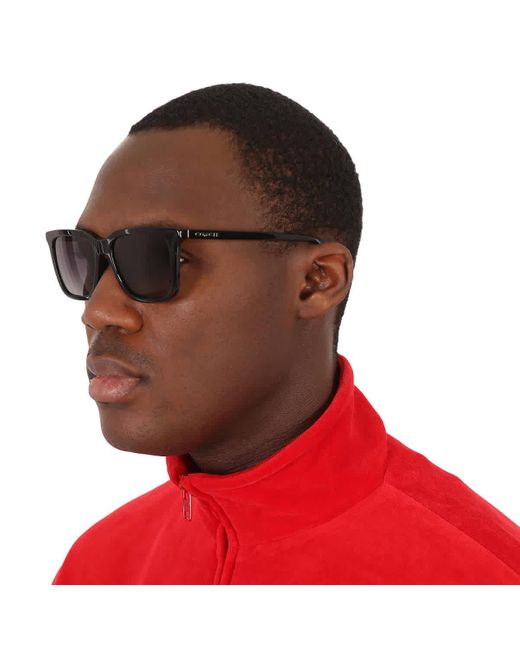 COACH Black Polarized Grey Gradient Square Sunglasses Hc8385u 5002t3 54 for men
