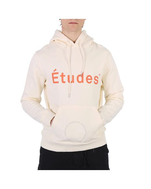 Etudes Studio Natural Off Klein Logo Print Hoodie for men