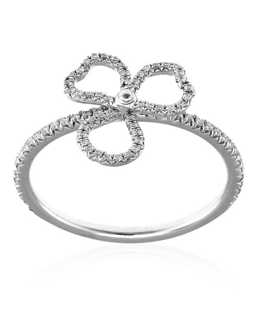 Tiffany & Co White Co. Ladies Paper Flowers Diamond Open Flower Ring