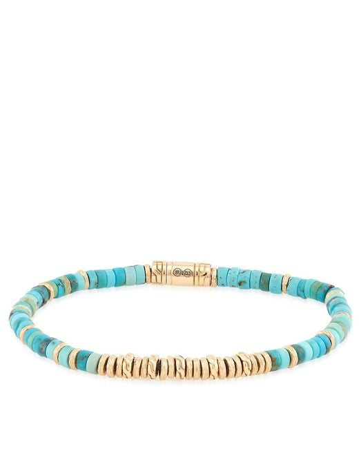 John Hardy Blue 14ky Heishi Turquoise Bead Bracelet