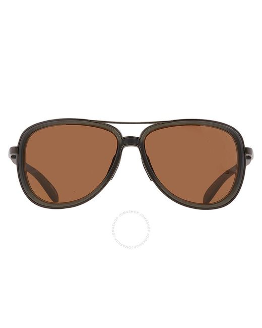 Oakley Brown Split Time Prizm Black Pilot Sunglasses Oo4129 412925 58