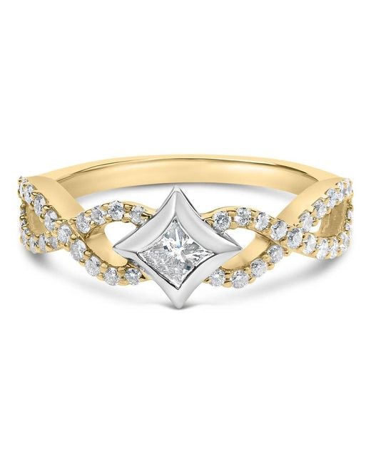 Haus of Brilliance Metallic 10K Color 5/8 Cttw Diamond Kite And Twist Shank Ring (H-I Color,Si2-I1 Clarity)