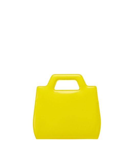 Ferragamo Yellow Mini Wanda Top Handle Leather Hand Bag