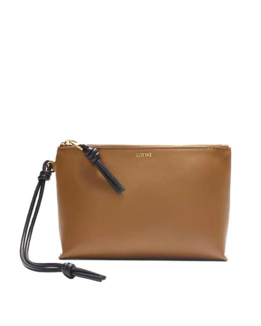 Loewe Brown Knot T Calfskin Pouch