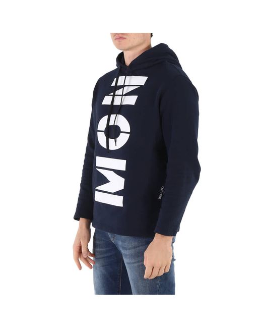 Moncler Blue X Craig Green Logo Print Hooded Sweatshirt for men